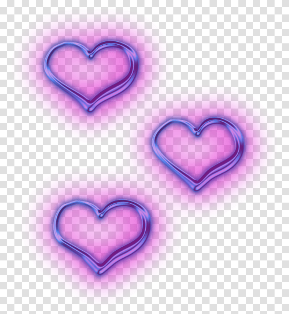 Neon Purple Heart Purple Aesthetic, Text, Food Transparent Png