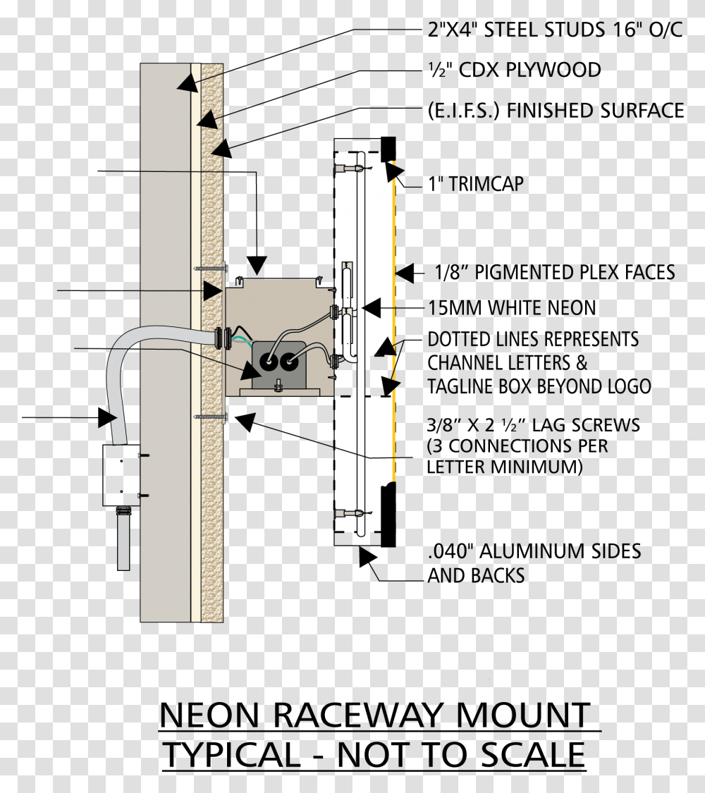Neon Raceway Mount Channel Letters Raceway Size, Utility Pole, Architecture, Building, Pillar Transparent Png