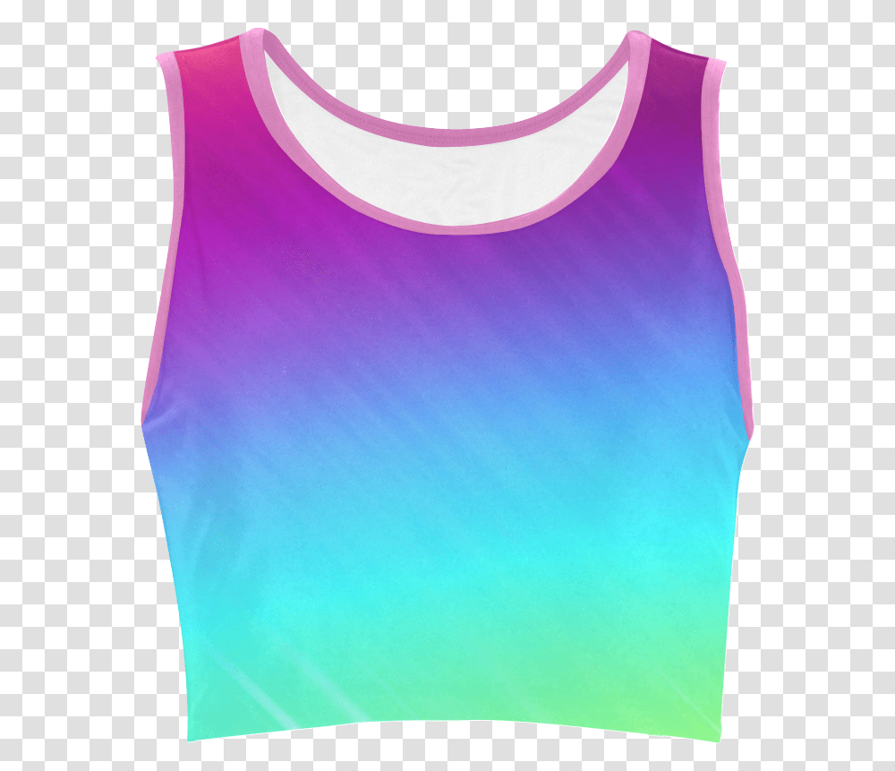 Neon Rainbow Rays Of Light Women's Crop Top Active Tank, Apparel, Tank Top Transparent Png