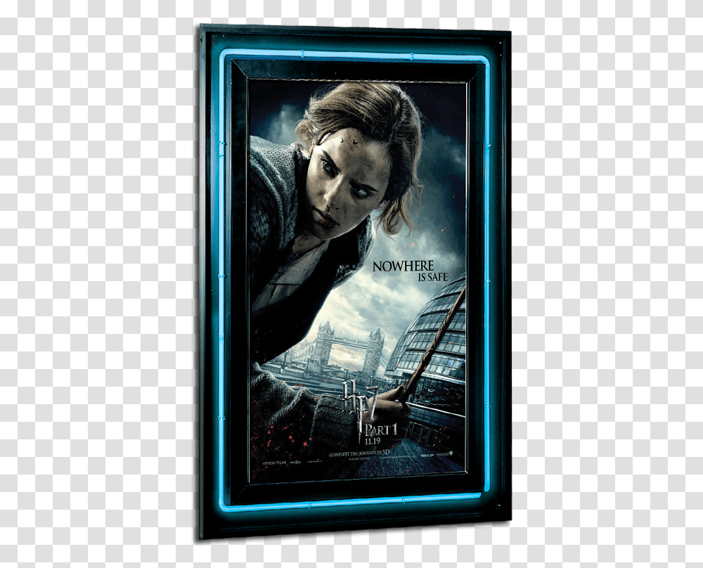 Neon Reflections Series Poster Marquee Harry Potter Phone Wallpaper Hermione, Person, Human, Monitor, Screen Transparent Png
