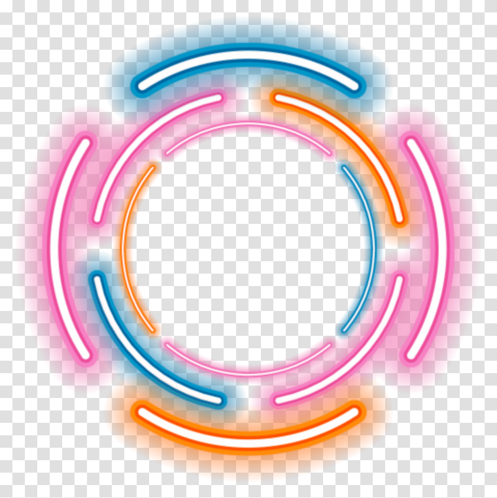 Neon Round Circle Rounds Yuvarlak Frame Frames Neon Circle, Light, Horseshoe, Helmet Transparent Png