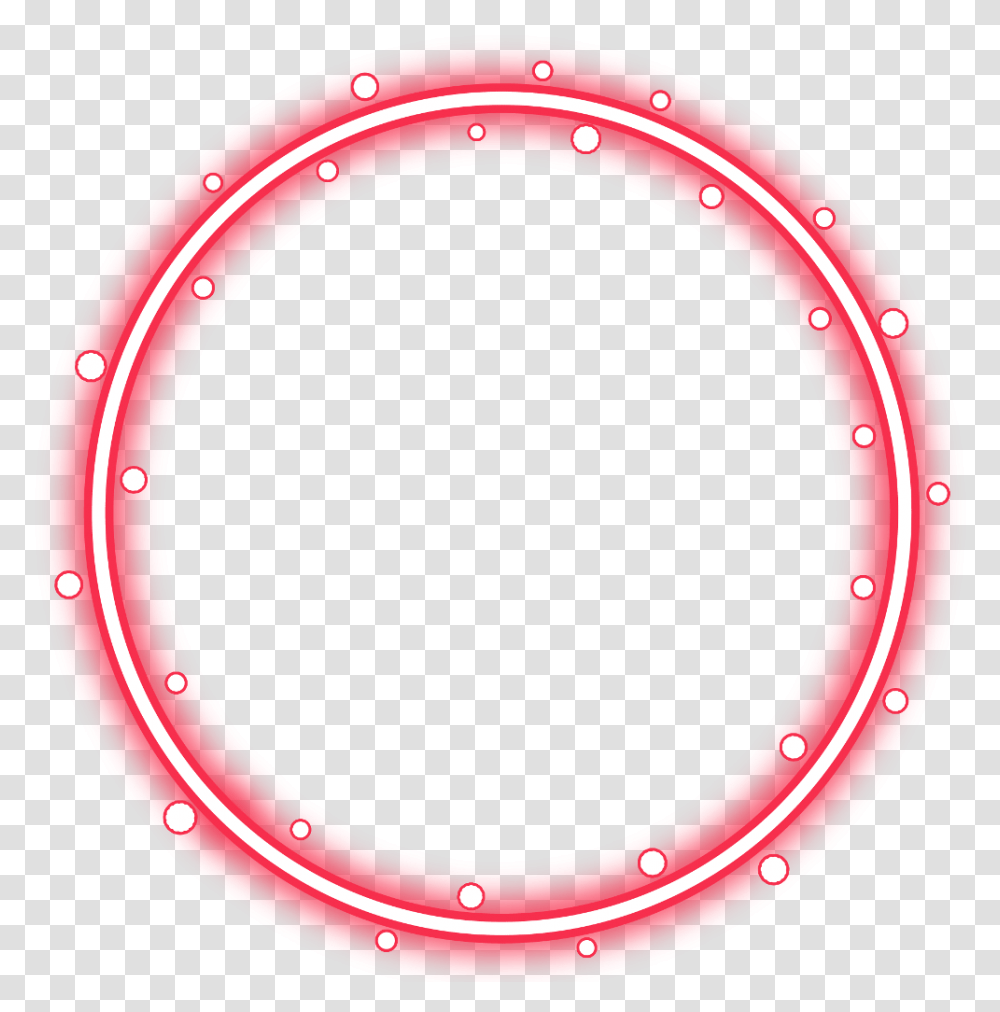 Neon Round Red Freetoedit Circle Frame Border Geometric, Horseshoe, Tape, Text, Light Transparent Png