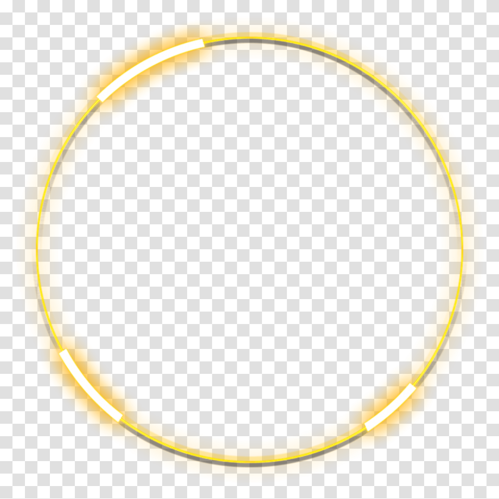 Neon Roundyellow Freetoedit Circle Frame Border Necklace, Accessories, Accessory, Hoop, Jewelry Transparent Png