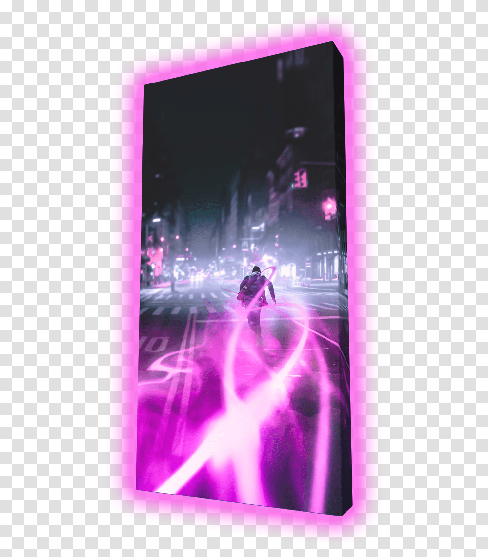 Neon Runner, Person, Light, Mobile Phone, Bicycle Transparent Png