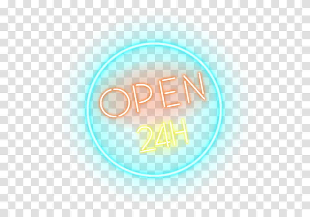 Neon Sign Hours Stock 24 Hours Neon, Light, Text, Sphere, Logo Transparent Png