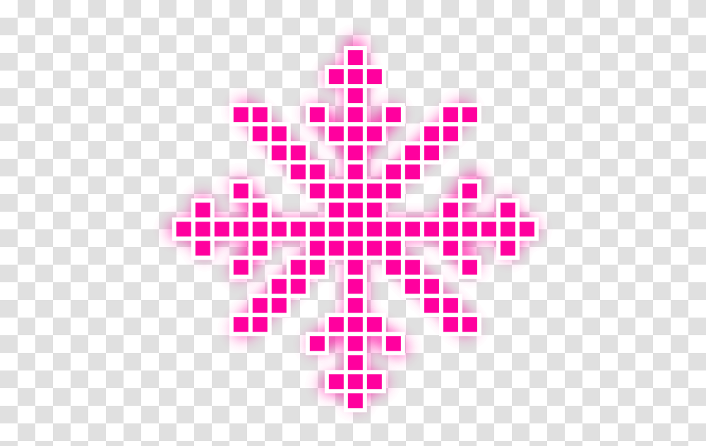 Neon Snow Snowflakes Christmas Snowflake Pixel Tile Moroccan Pattern Texture, Purple, Light, Poster, Advertisement Transparent Png