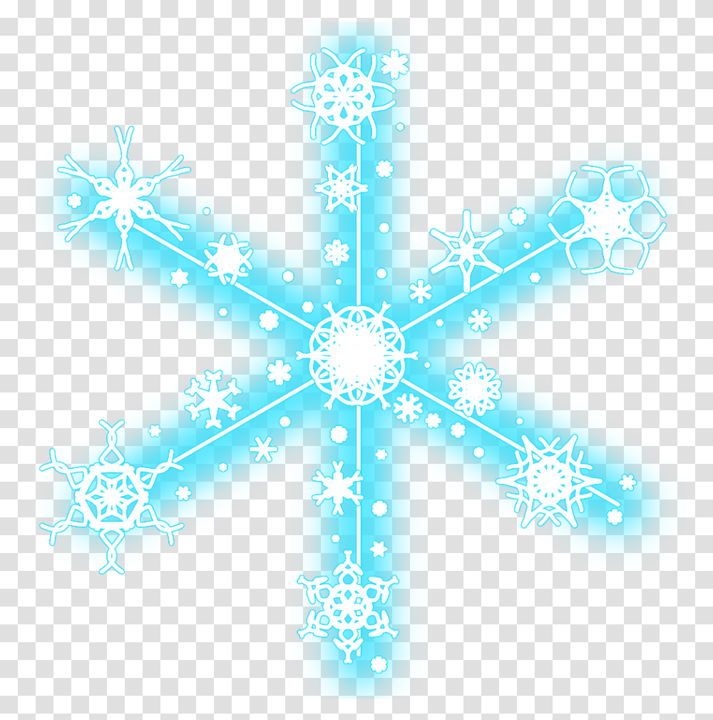 Neon Snow Snowflakes Christmas Snowflake Winter Geometr, Cross, Symbol, Pattern, Light Transparent Png