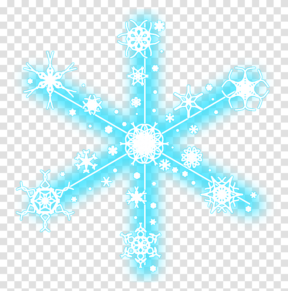 Neon Snow Snowflakes Christmas Snowflake Winter Set De Papuci De Casa, Cross, Pattern, Light Transparent Png