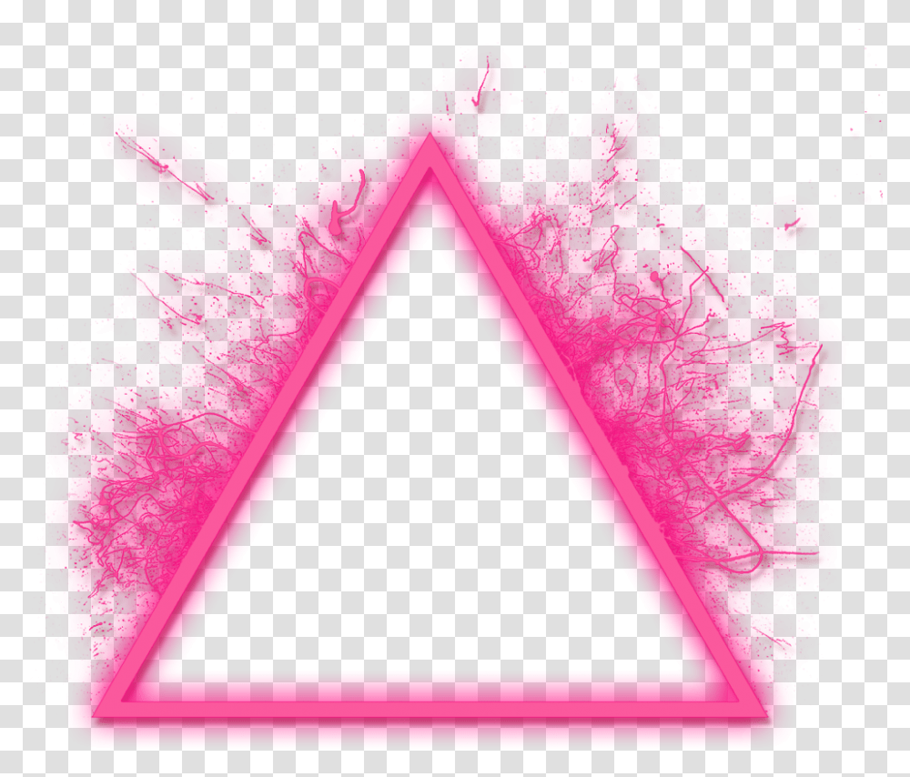 Neon Splash Glow Effect Neoneffect Border Triangleart Triangle, Arrowhead, Heart Transparent Png