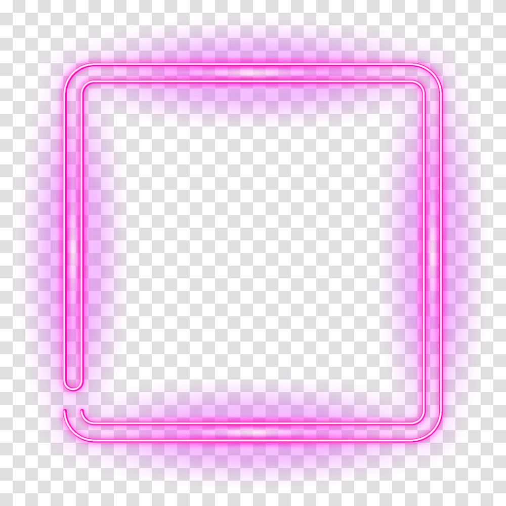 Neon Square Freetoedit Neon Frame Border Geometric, Light, Purple Transparent Png