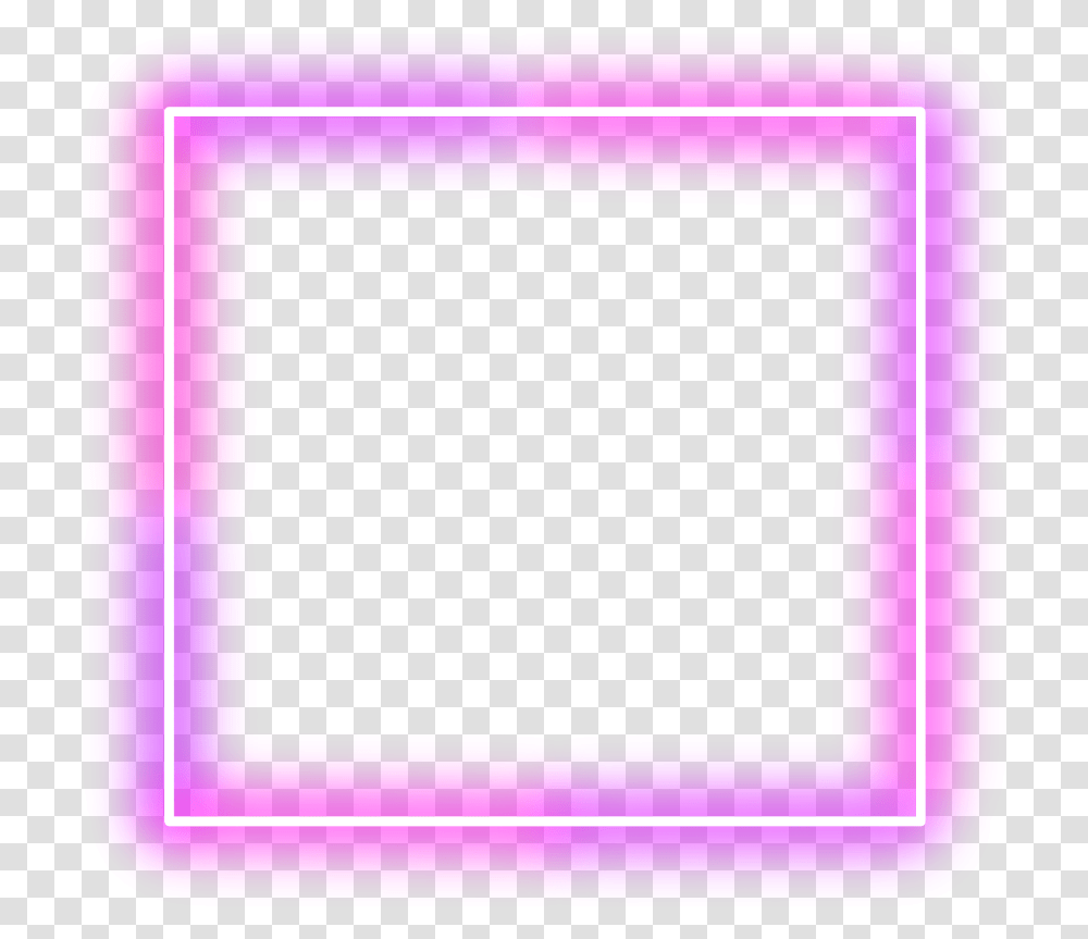 Neon Square Lights Frame Border Mimi Stickers Pink Neon Frame, Purple, Alphabet Transparent Png