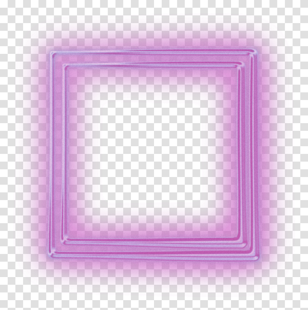 Neon Square Squares Kare Frame Frames Border Borders Glowing Neon Square, Mailbox, Letterbox, Purple, Crystal Transparent Png