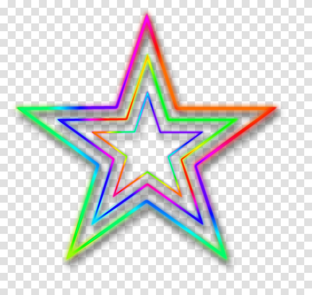 Neon Star, Star Symbol, Lighting Transparent Png