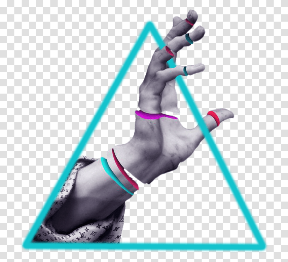 Neon Triangle Blue Aesthetic Frame Border Triangles Bungee Jumping, Pole Vault, Sport, Acrobatic, Person Transparent Png