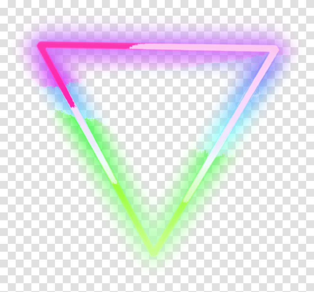 Neon Triangle Pink Green Blue Lights Neonlights Triangle Neon Light, Label, Mailbox, Letterbox Transparent Png