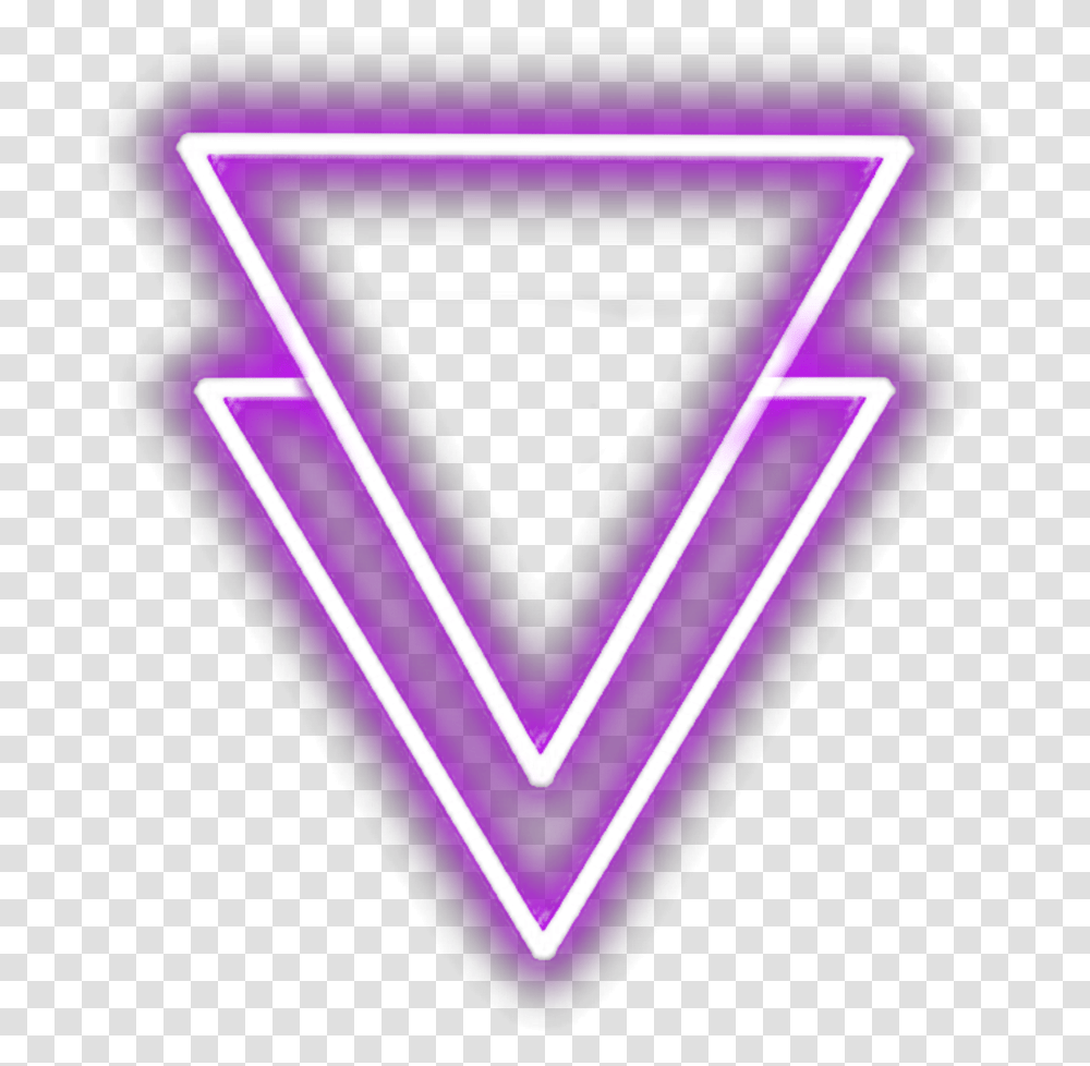 Neon Triangle Purple Purpleaesthetic Neoncolors Clip Art, Light, Mobile Phone, Electronics, Cell Phone Transparent Png