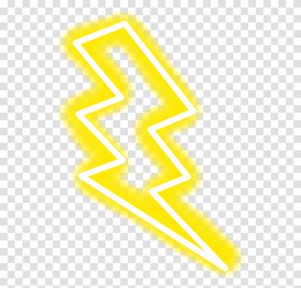 Neon Yellow White Lightning Neon, Number, Logo Transparent Png