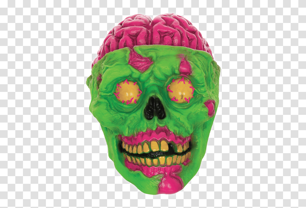 Neon Zombie Skull Skull, Birthday Cake, Dessert, Food, Plant Transparent Png