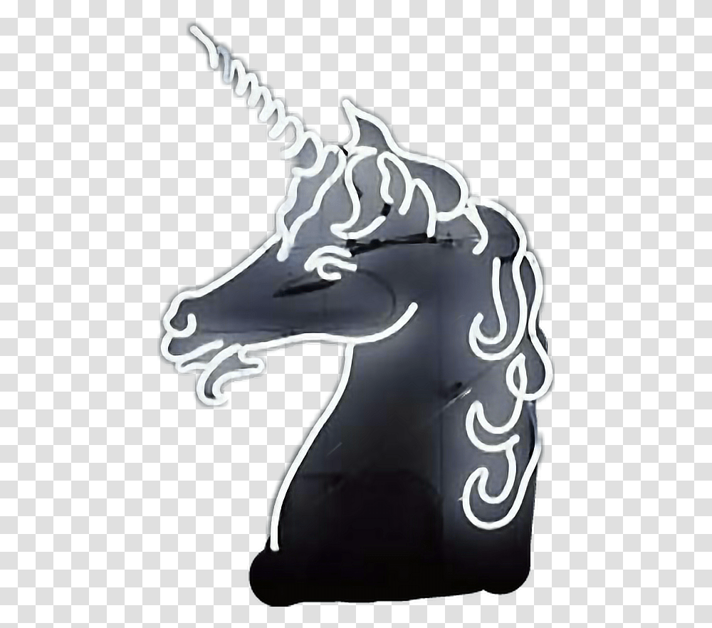 Neonunicornio Unicorn Neon Sign, Label, Horse, Mammal Transparent Png