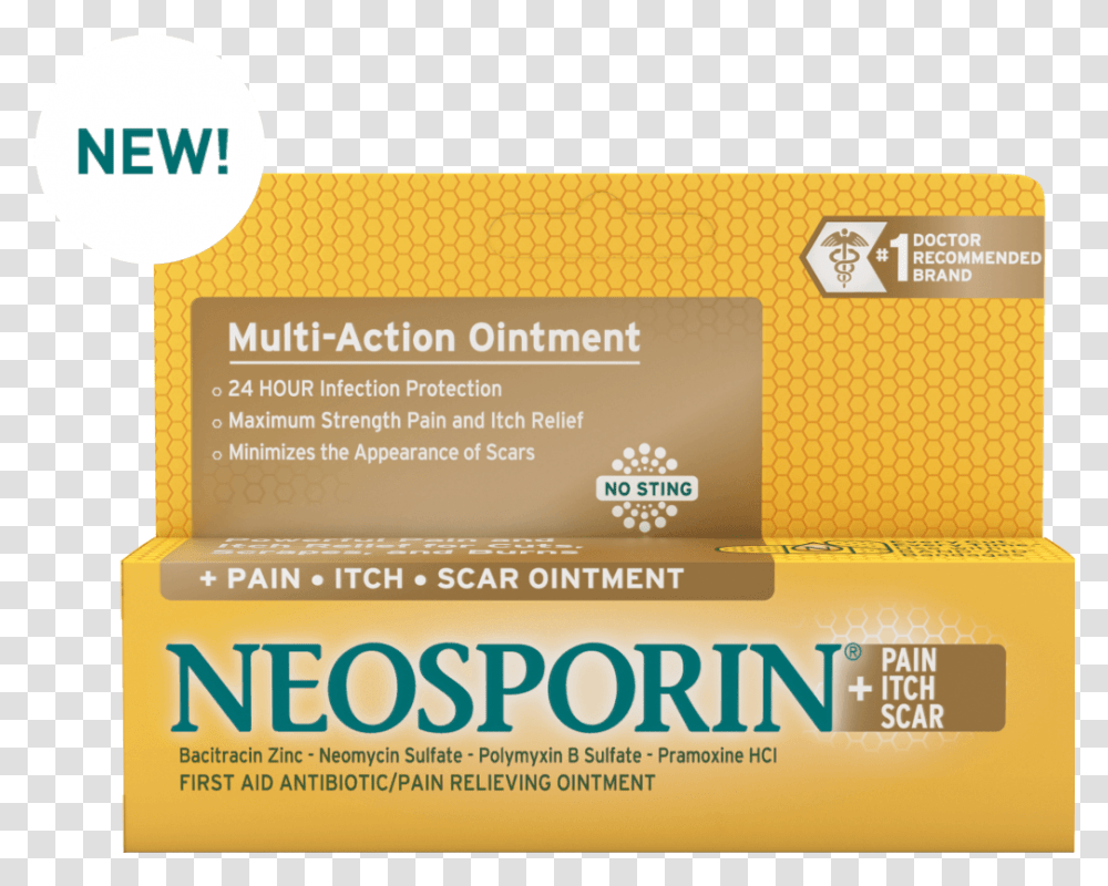 Neosporin Pain Itch Neosporin For Cuts, Text, Paper, Toothpaste Transparent Png