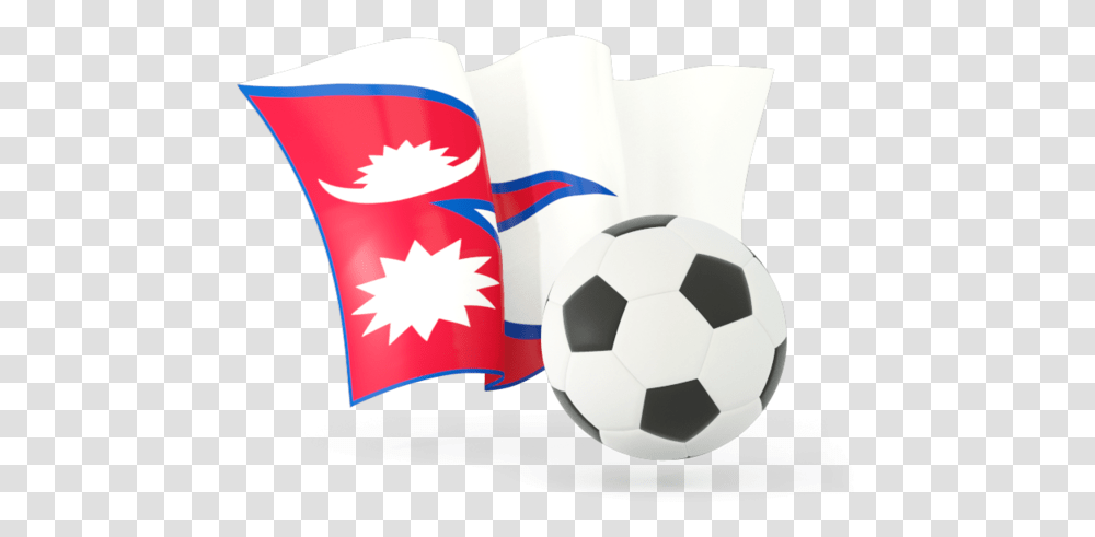 Nepal Flag Football Clipart Full Size Clipart 747260 Nepali Flag Waving Gif, Soccer Ball, Team Sport, Sports, Kicking Transparent Png