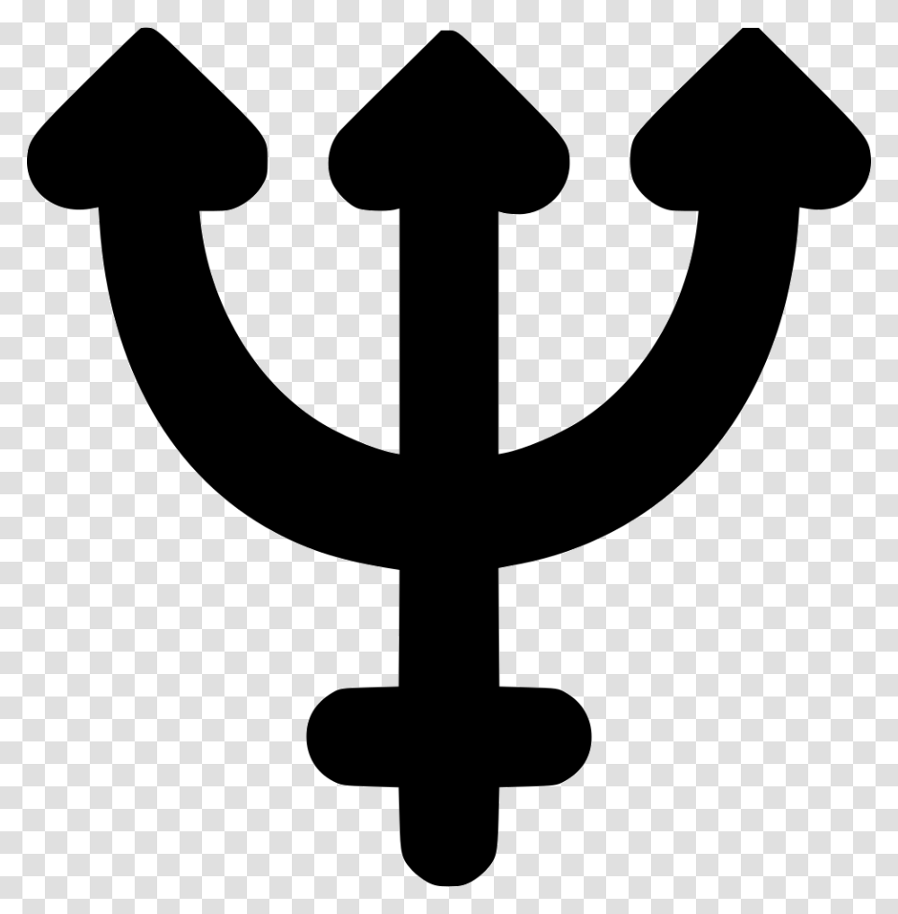 Neptune Neptuno Simbolo, Cross, Emblem, Trident Transparent Png