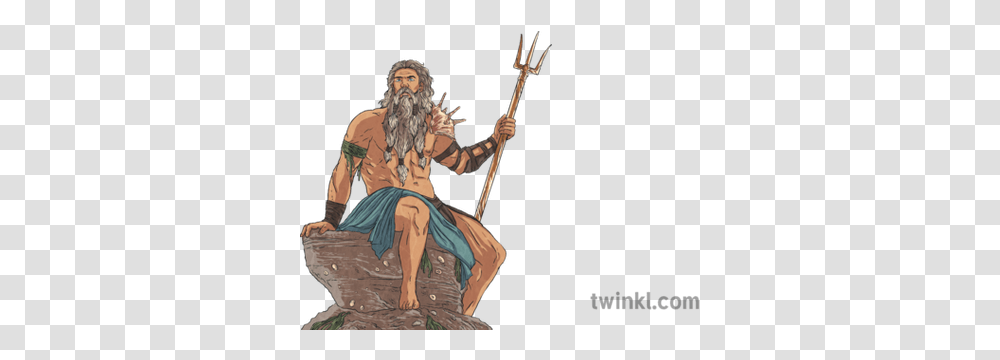 Neptune Poseidon God King Seas Oceans Man Person Trident Mps Ks2 Corel Draw X5, Spear, Weapon, Emblem, Symbol Transparent Png