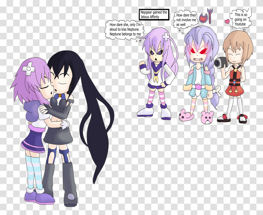 Neptune X Noire By Skye Izumi D6d7k2h Hyperdimension Neptunia Noire X Neptune, Comics, Book, Manga, Person Transparent Png