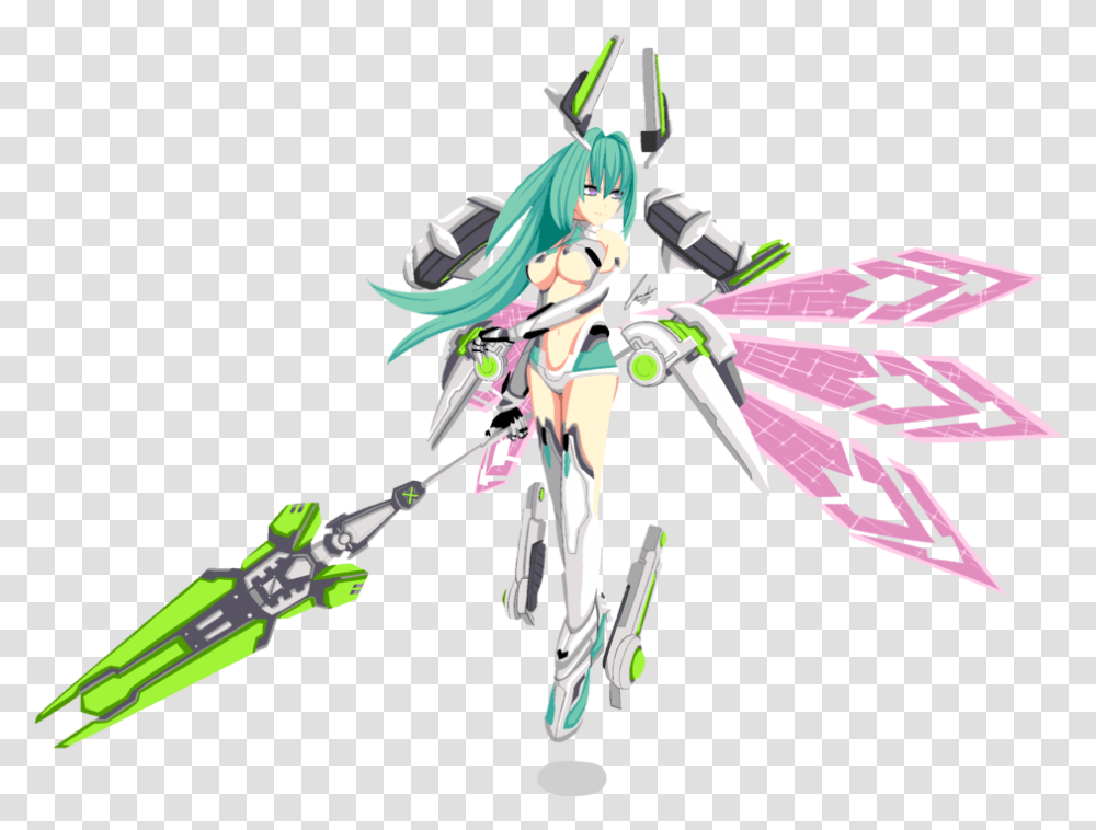 Neptunia Green Heart Sprite, Toy, Drawing, Floral Design Transparent Png