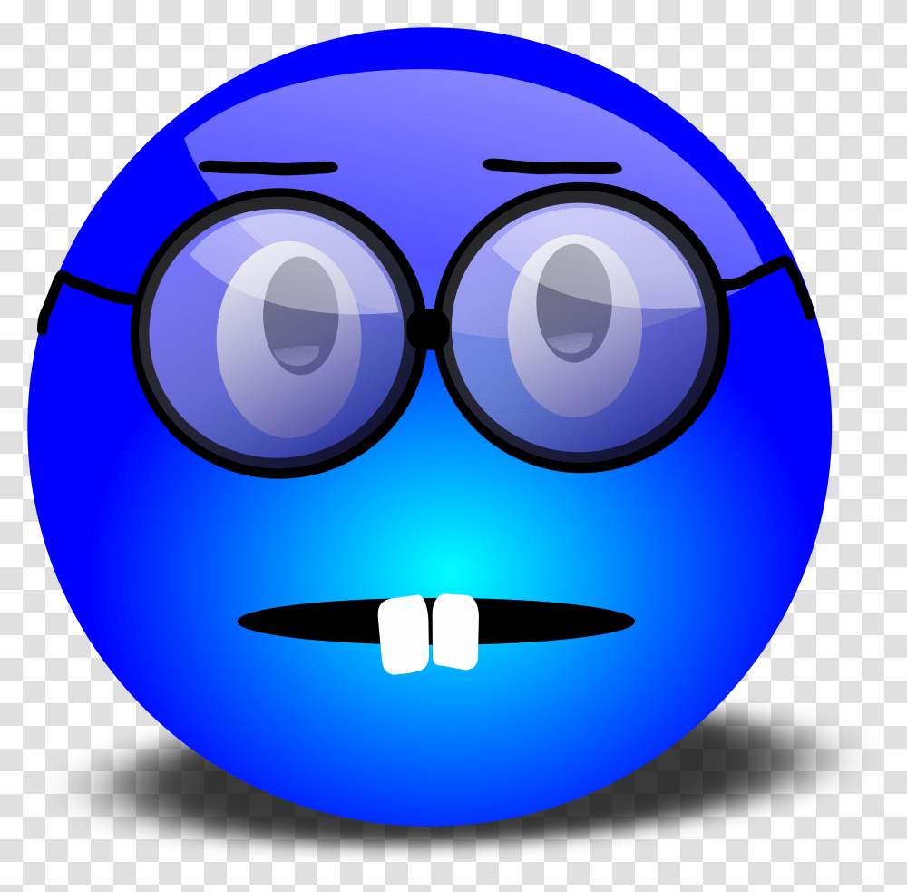 Nerd Clipart Sad Emoji Blue Face, Goggles, Accessories, Accessory, Disk Transparent Png