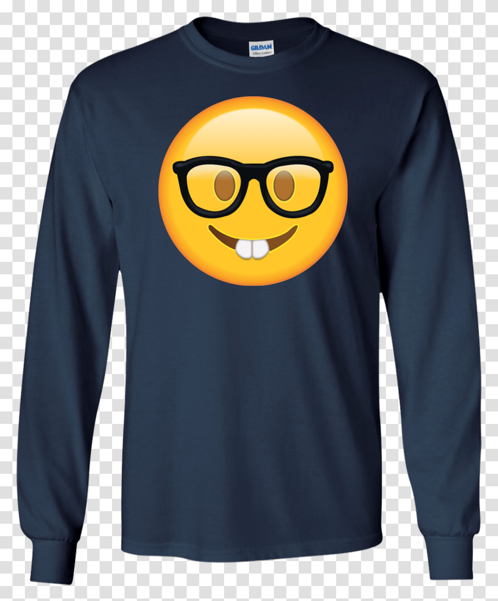 Nerd Glasses Emoji Teehoodietank T Shirt, Sleeve, Apparel, Long Sleeve Transparent Png