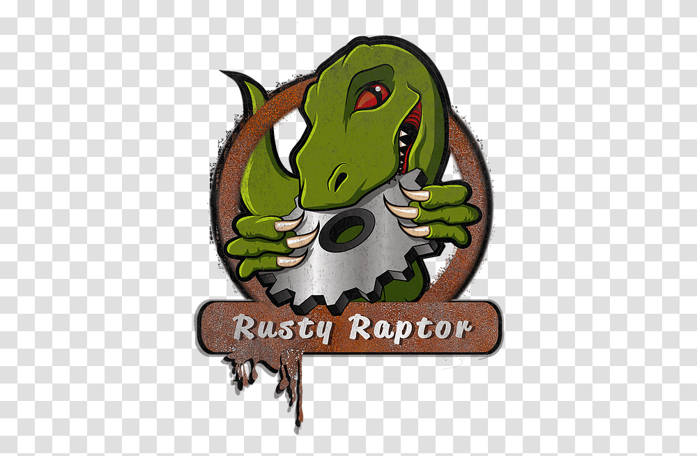 Nerd News Rusty Raptor Prop Shop Cartoon, Text, Graphics, Symbol, Logo Transparent Png