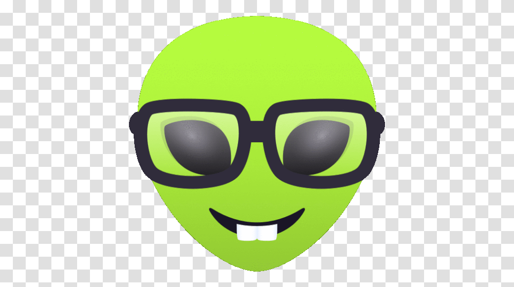 Nerdy Alien Gif Nerdy Alien Joypixels Discover & Share Gifs Del Liceo Aduanero, Green, Goggles, Accessories, Accessory Transparent Png
