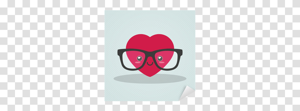 Nerdy Heart With Glasses Nerd Love, Face, Cushion, Logo, Symbol Transparent Png