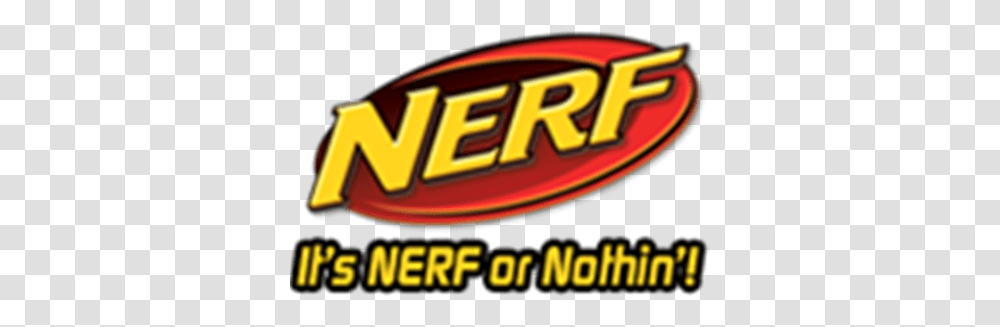 Nerf Logo With Motto Logo Nerf Or Nothing, Arcade Game Machine, Pac Man, Video Gaming, Meal Transparent Png