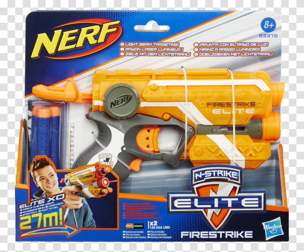 Nerf N Strike Elite Firestrike Blaster Nerf Elite Fire Strike, Wheel, Person, Paper Transparent Png
