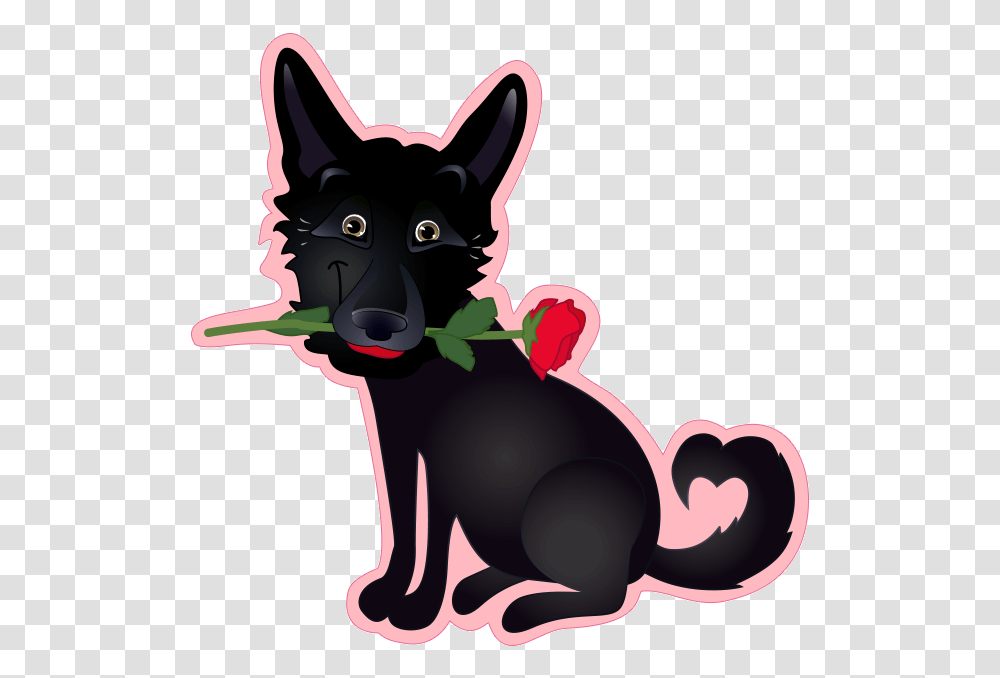 Nero The Black Dog Cute Funny Comic Pet Stickers Messages Companion Dog, German Shepherd, Canine, Animal, Mammal Transparent Png
