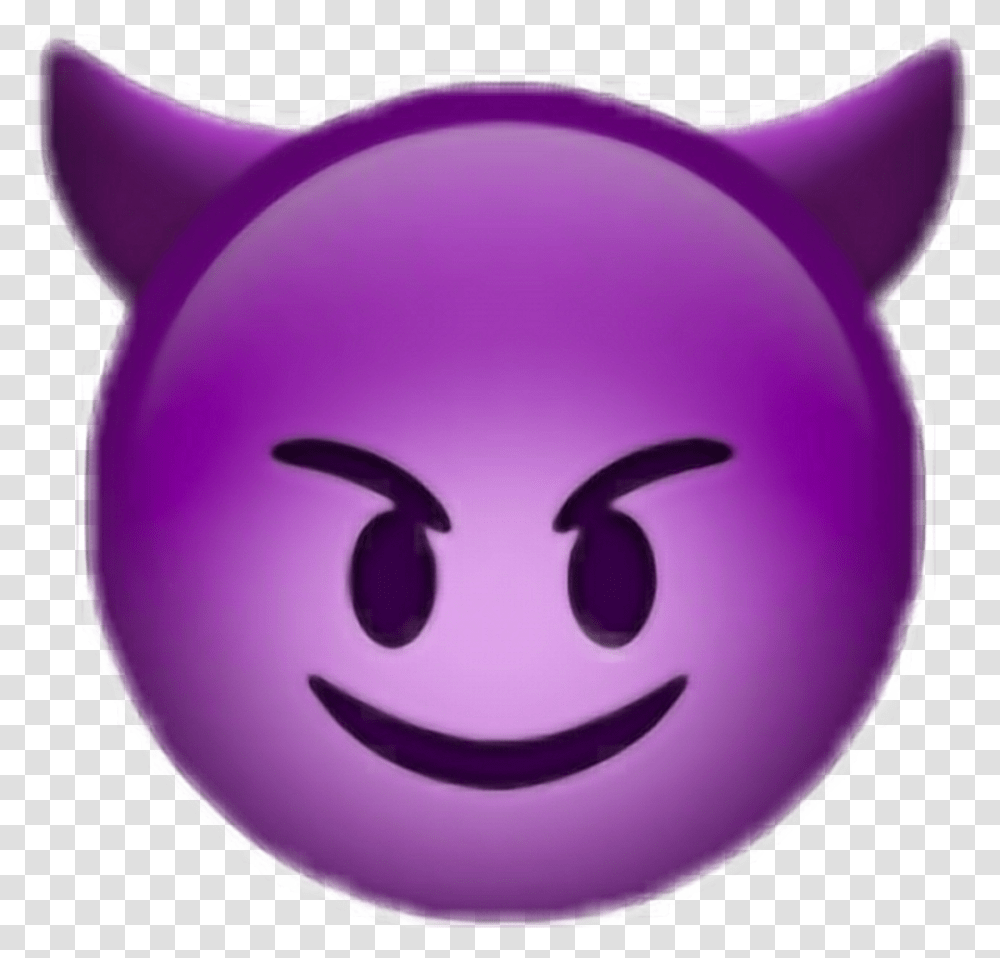 Nervous Emoji Devil Emoji Clipart With A, Piggy Bank, Balloon, Purple Transparent Png