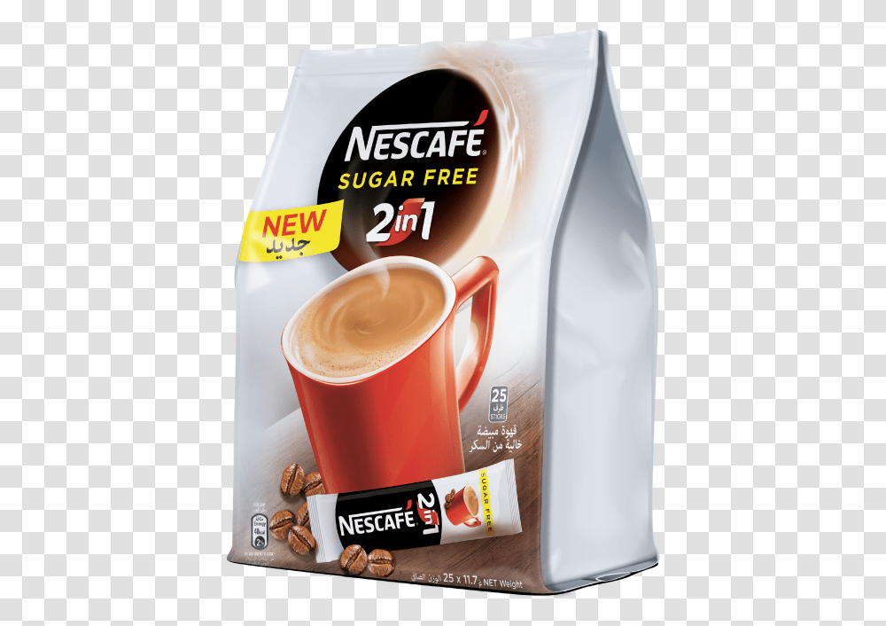 Nescafe 2 In 1 Sugar Free, Coffee Cup, Latte, Beverage, Drink Transparent Png