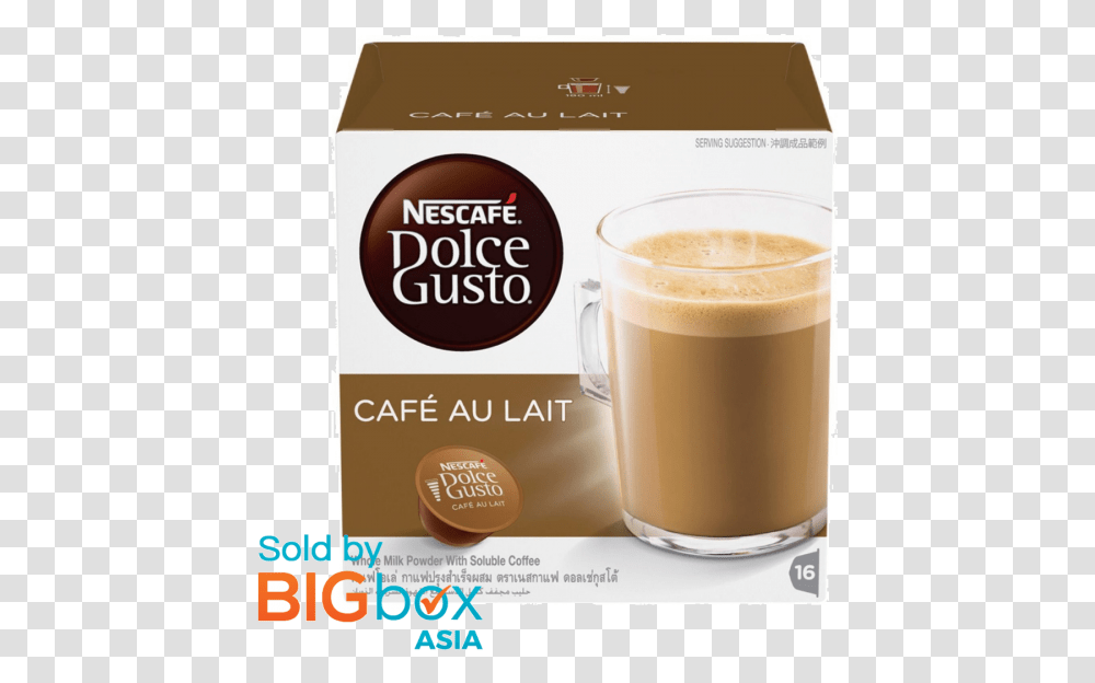 Nescafe Dolce Gusto Cafe Au Lait 16 X 10g Nescafe Dolce Gusto, Latte, Coffee Cup, Beverage, Milk Transparent Png