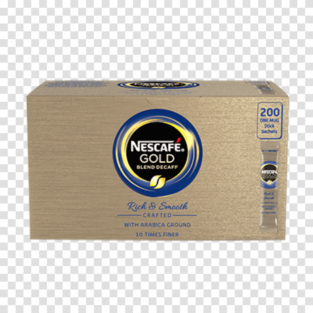 Nescafe Gold Blend Decaf Coffee Sticks 200s Dolce Gusto, Label, Text, Business Card, Box Transparent Png