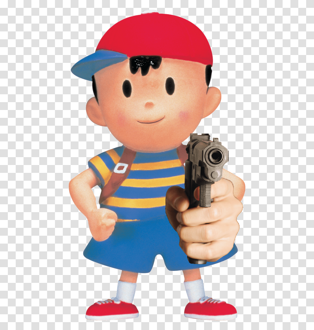 Ness Smash Bros, Toy, Doll, Gun, Weapon Transparent Png