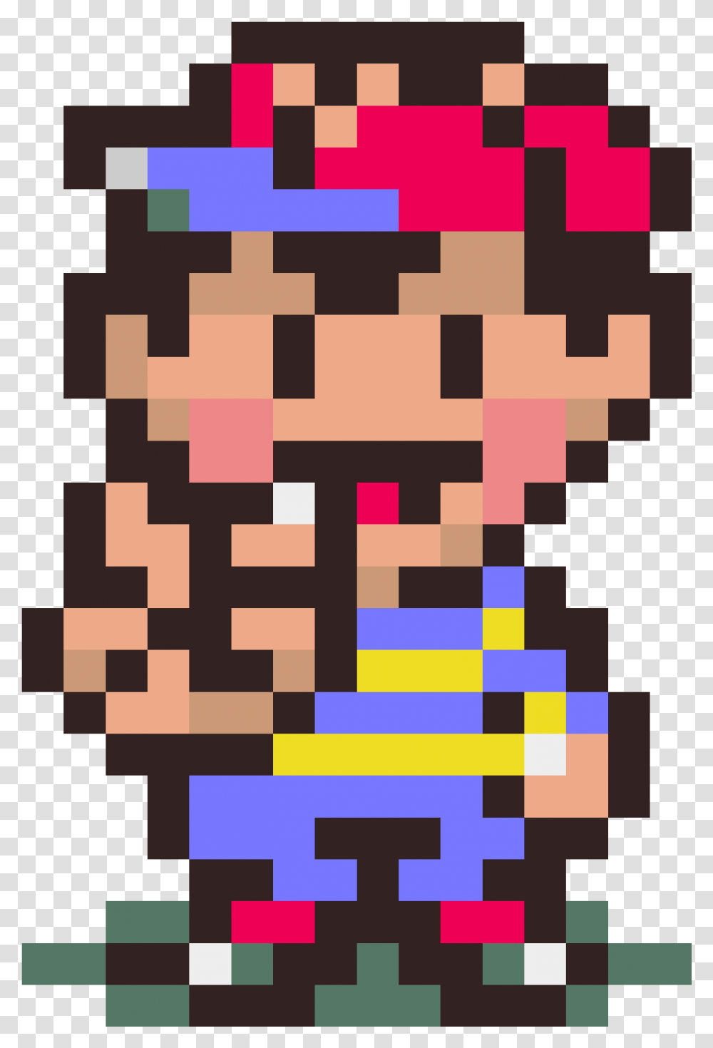 Ness Sprite Ness Earthbound Sprite, Rug, Face, Pattern Transparent Png