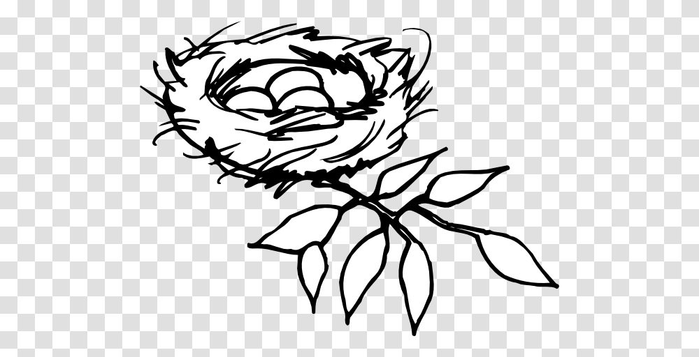 Nest Outline Clip Art, Plant, Stencil, Drawing, Paper Transparent Png