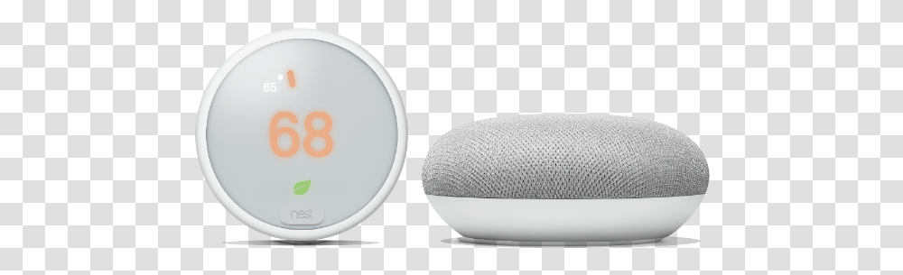 Nest Thermostat E With Google Home Mini Image Nest E Google Mini, Furniture, Chair, Pill, Medication Transparent Png