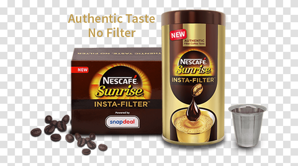 Nestle Sunrise Insta Filter Coffee, Label, Tin, Can, Beer Transparent Png