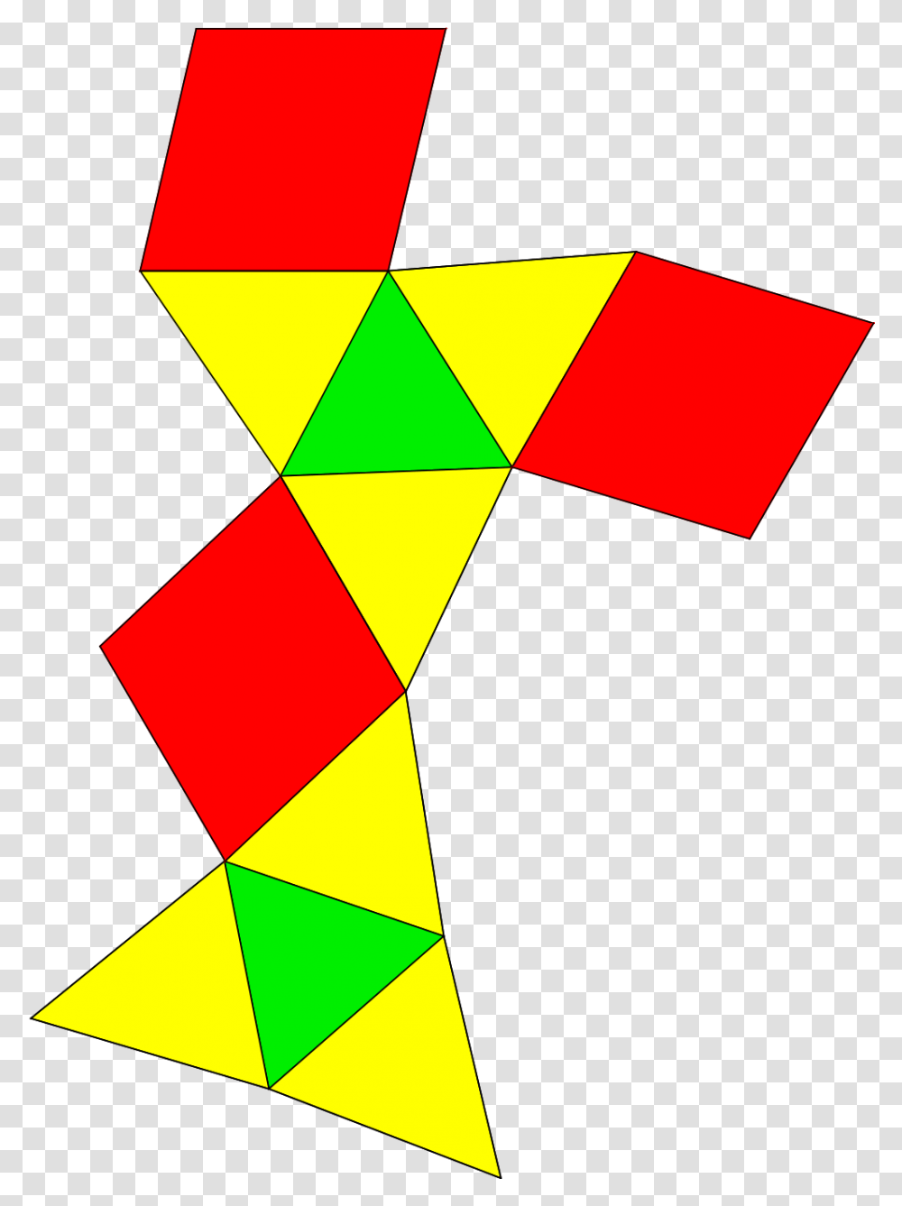 Net Of Rectified Triangular Prism, Triangle, Light Transparent Png