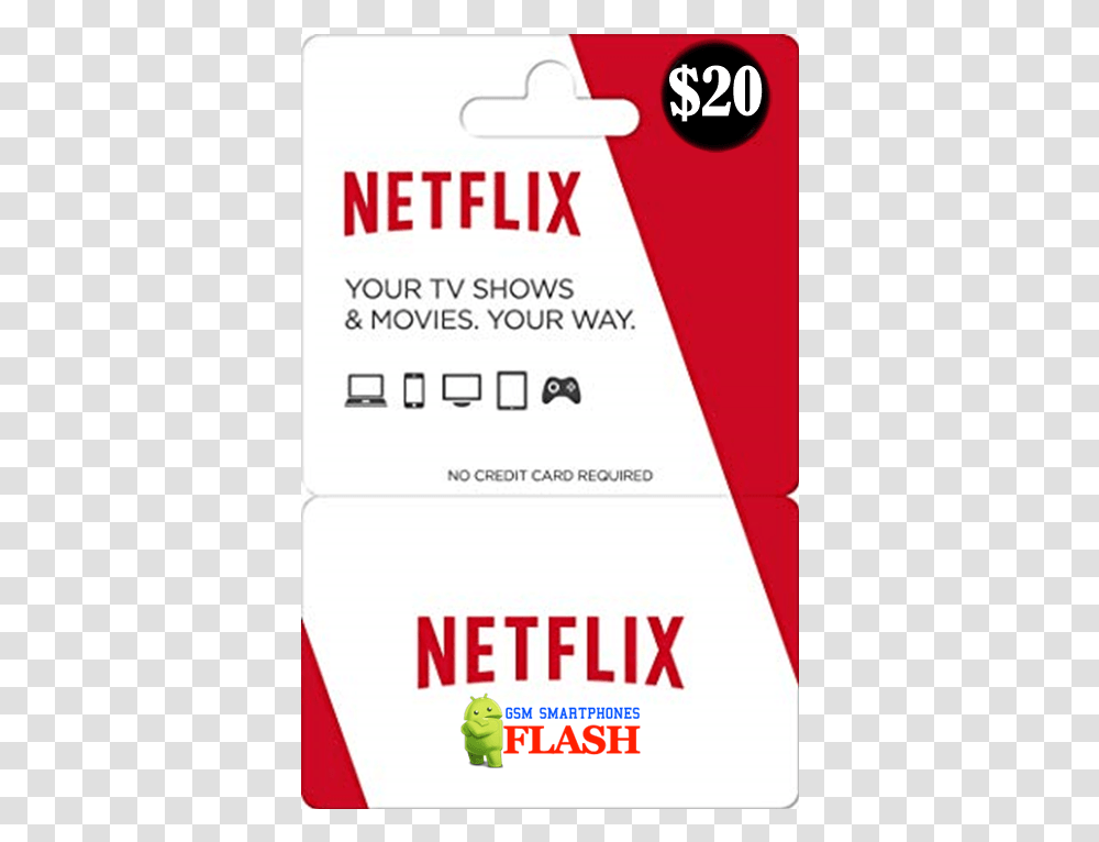 Netflix Gift Card 20 Usd Email Delivery Gift Card Netflix, Poster, Advertisement, Flyer, Paper Transparent Png