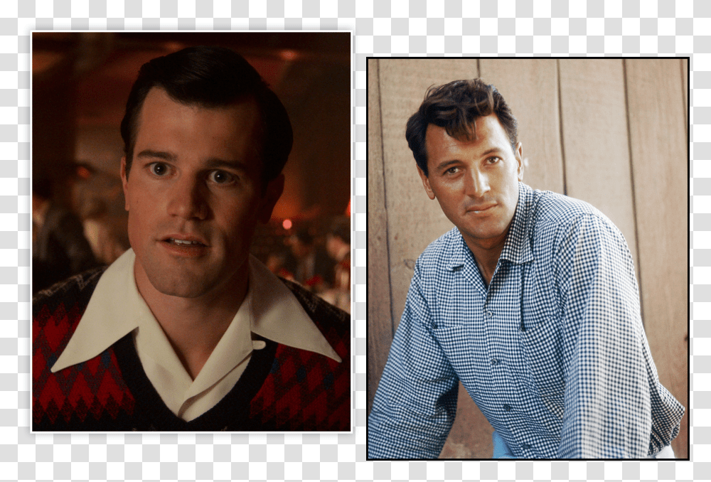 Netflixs Hollywood Liberating Rock Hudson From His Jake Picking Rock Hudson, Person, Face, Collage, Poster Transparent Png