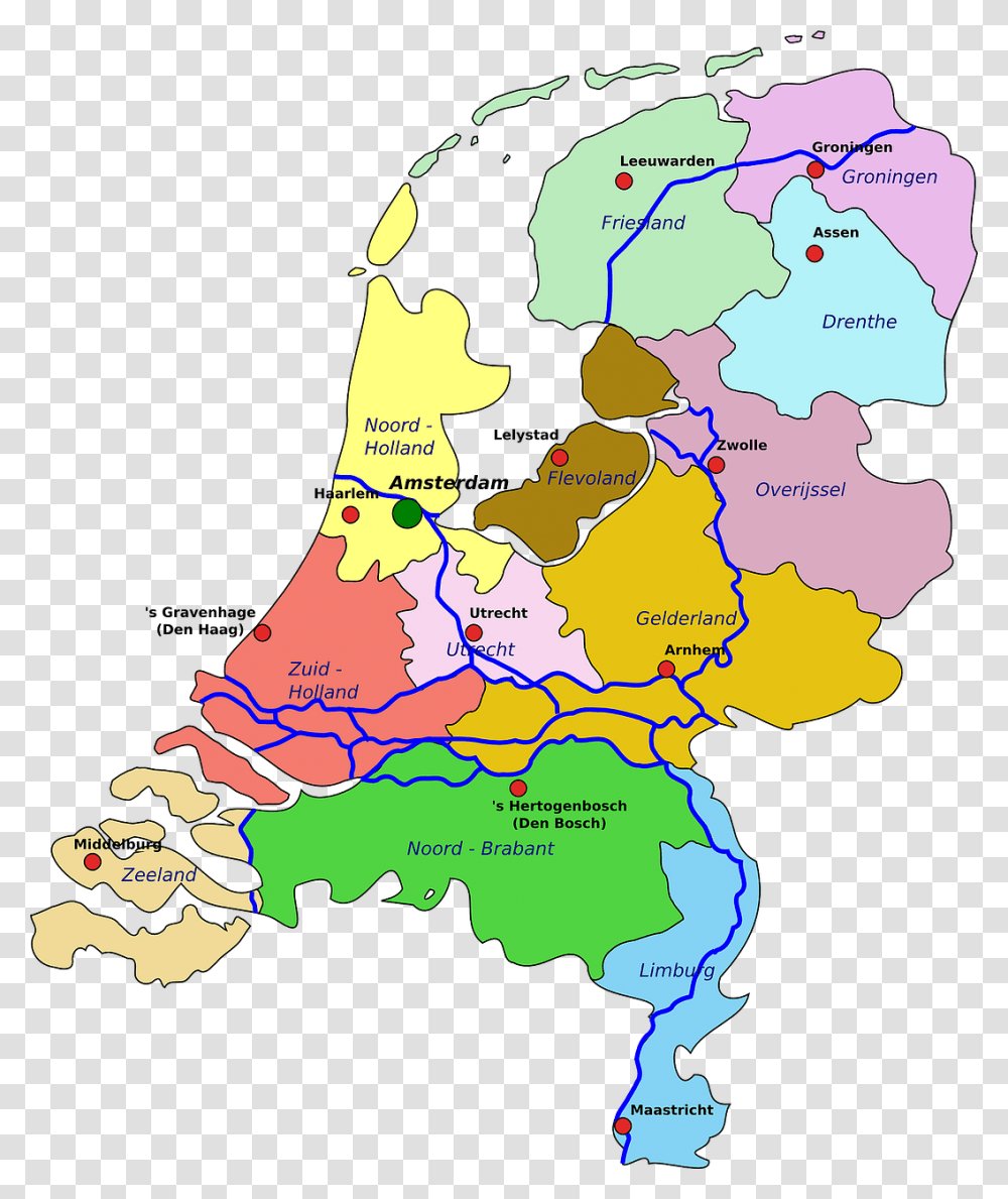 Netherlands Map Geography Free Photo Netherlands Map, Diagram, Plot, Atlas Transparent Png
